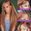 30 Inch Highlight Honey Brown Curly Lace Front Human Hair Wigs 13x6 13x4 Remy Ombre Colored Deep Wave Lace Frontal Wig For Women