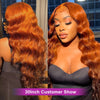 Body Wave Orange Ginger 13x6 Lace Front Wig Colored Pre-Plucked 13x4 Lace Frontal Wig Brazilian Human Hair 4x4 Closure Remy Wigs