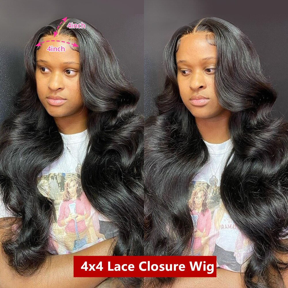 Body Wave 13x4 Lace Frontal Human Hair Wigs 30" 32" 34" Lace Front Wig Raw Indian Remy Hair Lace Front Human Hair Wigs For Women