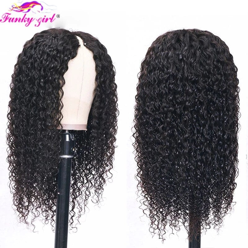 Highlight Wig Water Wave Human Hair Wigs V Part Wig Curly Human Hair For Women Brazilian Virgin Hair Glueless Machine Made Wig