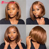 Chocolate Brown Transparent Lace Frontal Wig 13x5x2 T Part Lace Brazilian Hair Wigs For Women Lace Wig Pre Plucked Short Bob Wig