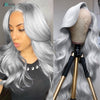 Allove Grey Lace Front Wig Human Hair 13x4 Body Wave Lace Front Human Hair Wigs PrePlucked Brazilian Colored Hair Wigs For Women