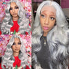 Allove Grey Lace Front Wig Human Hair 13x4 Body Wave Lace Front Human Hair Wigs PrePlucked Brazilian Colored Hair Wigs For Women